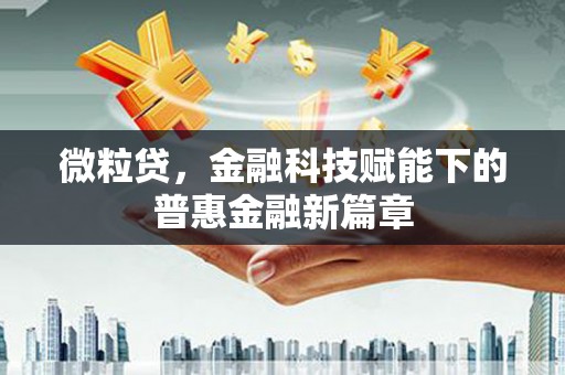 平湖微粒贷，金融科技赋能下的普惠金融新篇章