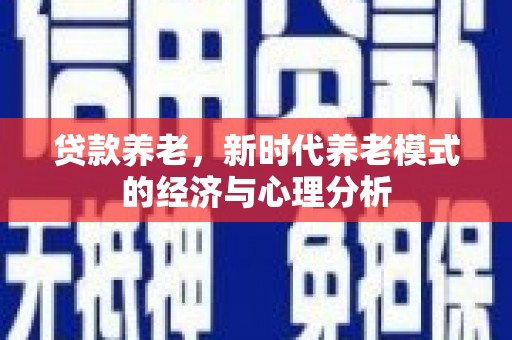 平湖贷款养老，新时代养老模式的经济与心理分析