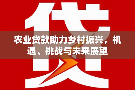 平湖农业贷款助力乡村振兴，机遇、挑战与未来展望