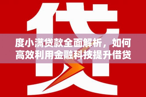 平湖度小满贷款全面解析，如何高效利用金融科技提升借贷体验