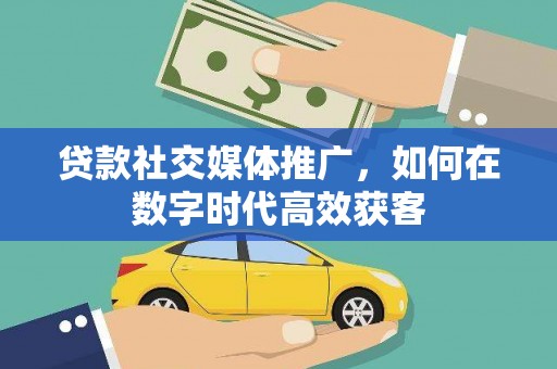 平湖贷款社交媒体推广，如何在数字时代高效获客