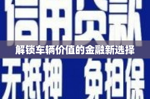 平湖解锁车辆价值的金融新选择