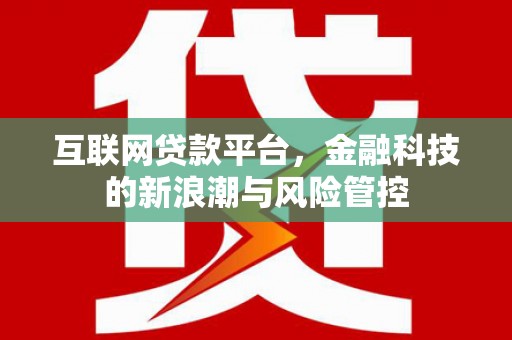 平湖互联网贷款平台，金融科技的新浪潮与风险管控