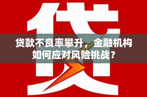 平湖贷款不良率攀升，金融机构如何应对风险挑战？